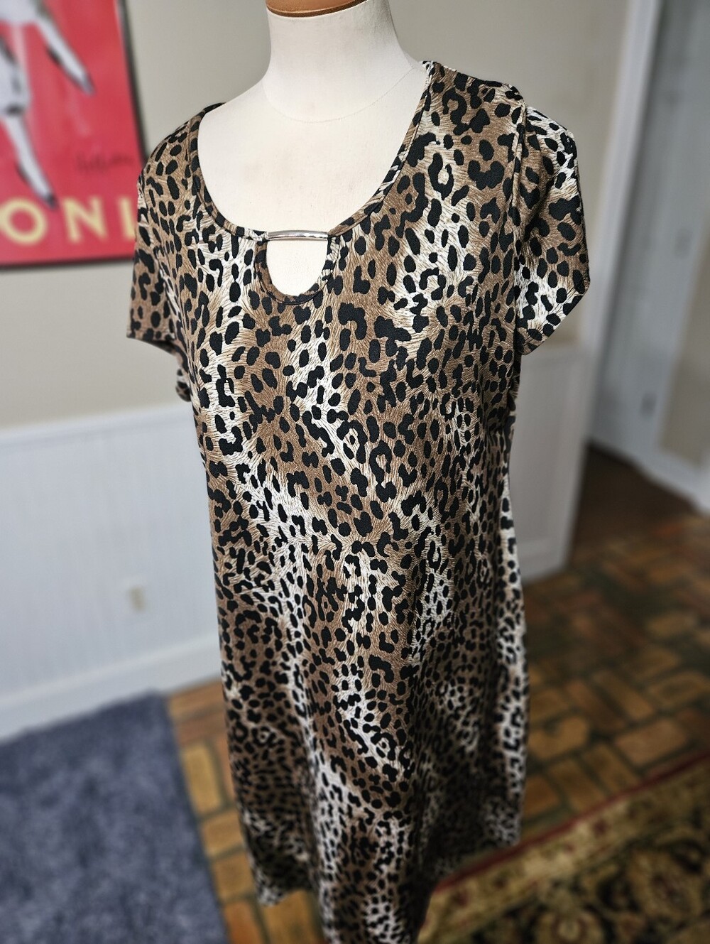 Notations Leopard Print Dress Large